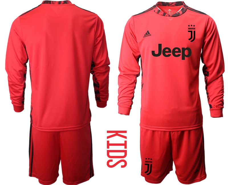 Youth 2020-2021 club Juventus red long sleeved Goalkeeper blank Soccer Jerseys->juventus jersey->Soccer Club Jersey